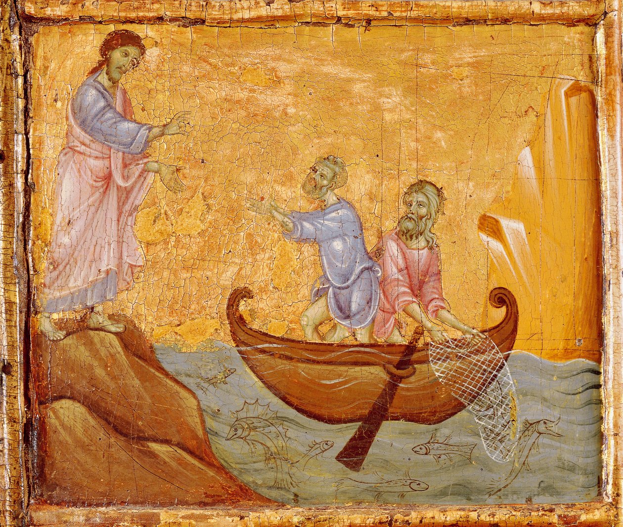 Mucizevi balık avı, Guido da Siena (1250-1300 dolaylarında) tarafından Taht Edilen Aziz Petrus Antependium
