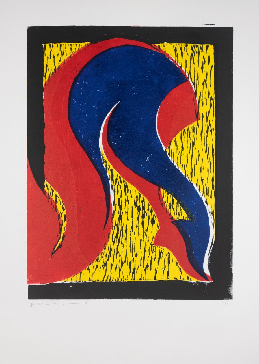 Bacakları Çapraz Nº1, 2019 (linocut) by Guilherme Pontes