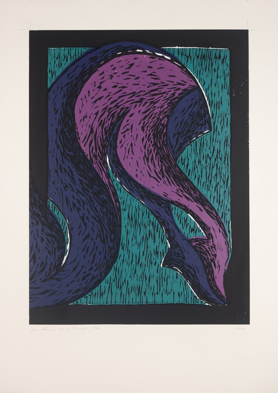 Çapraz Bacaklar Nº2, 2019 (linocut) by Guilherme Pontes