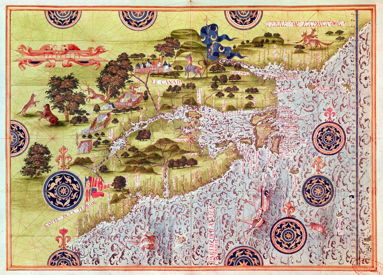 Fol.57v Kanada ve Florida Haritası, 