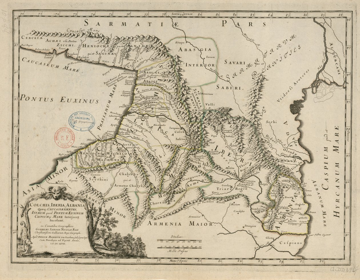 Colchis, Iberia, Arnavutluk Q., Kafkas halkları, diğeri Pontus olan by Guillaume Sanson