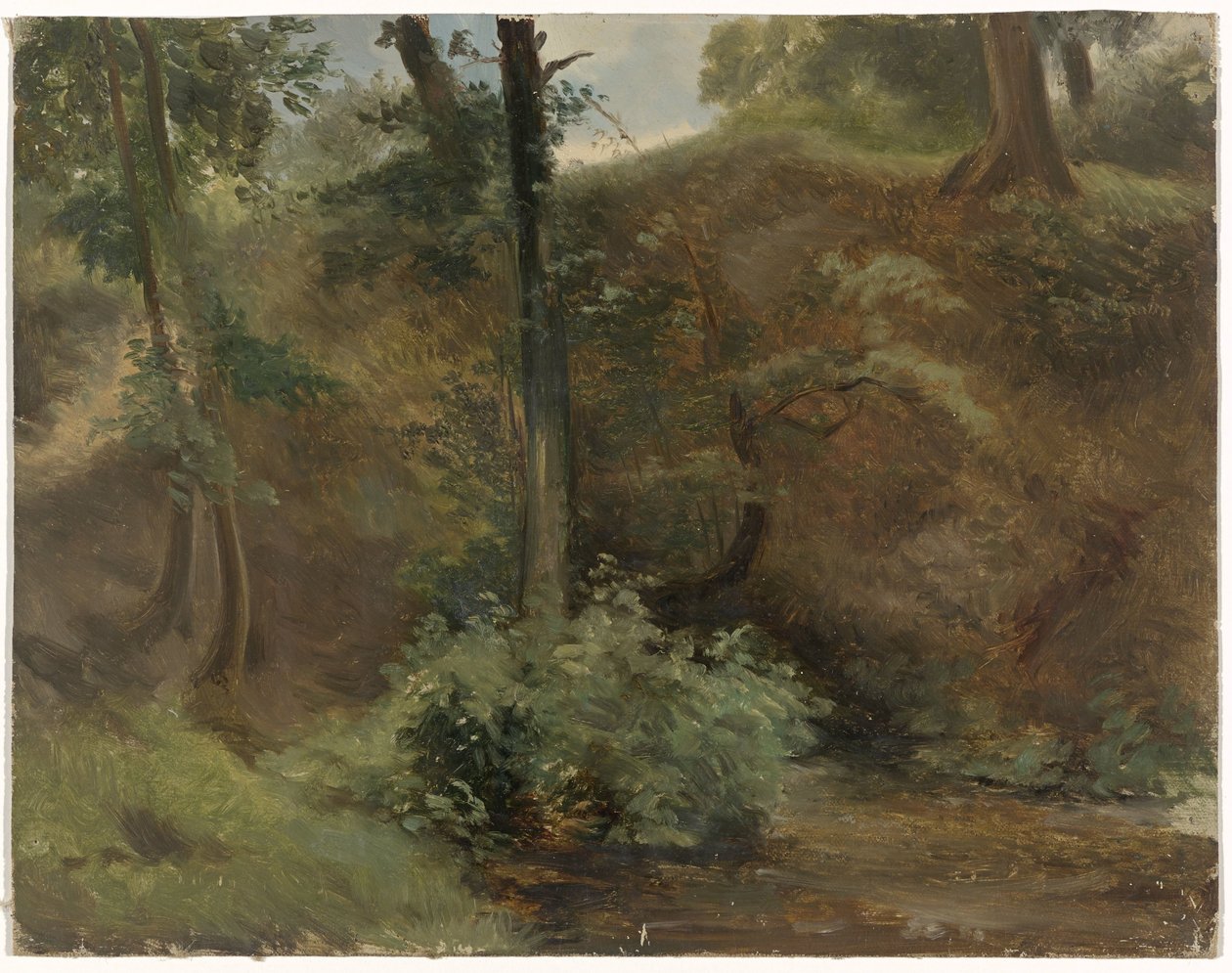 Bir kumul manzarasında ağaçlar by Guillaume Anne van der Brugghen