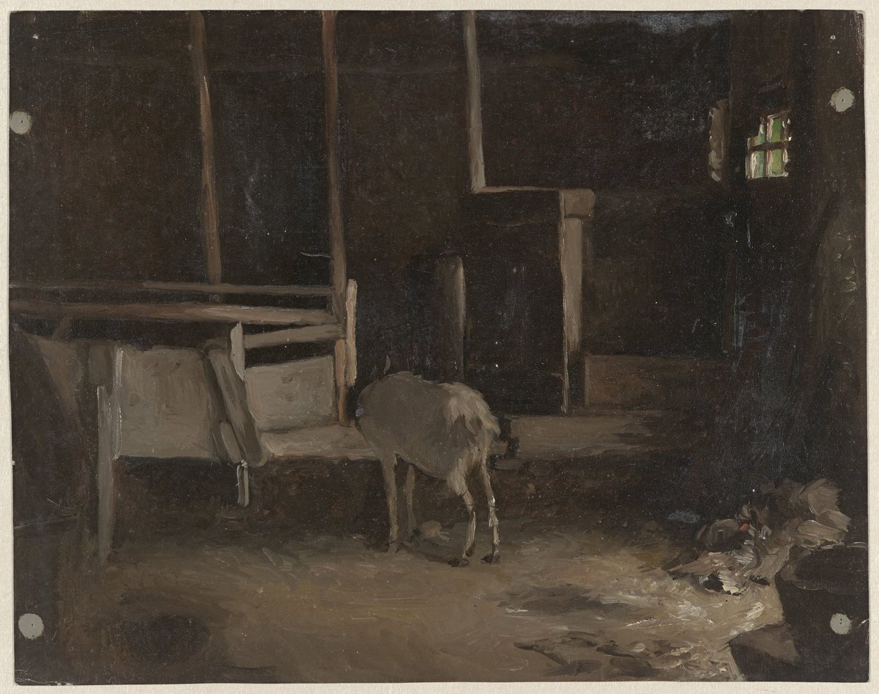 Ahırda keçi by Guillaume Anne van der Brugghen