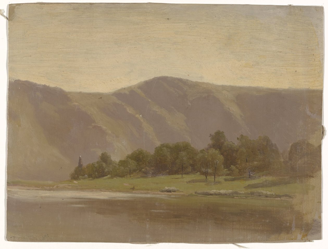 Bir dağın eteğinde nehir by Guillaume Anne van der Brugghen