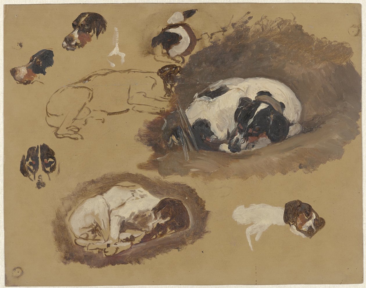 av köpeği çalışmaları by Guillaume Anne van der Brugghen