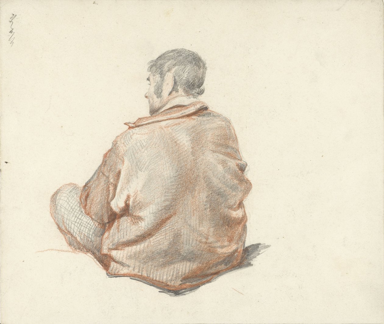 Oturan adam, arkadan görüldü by Guillaume Anne van der Brugghen