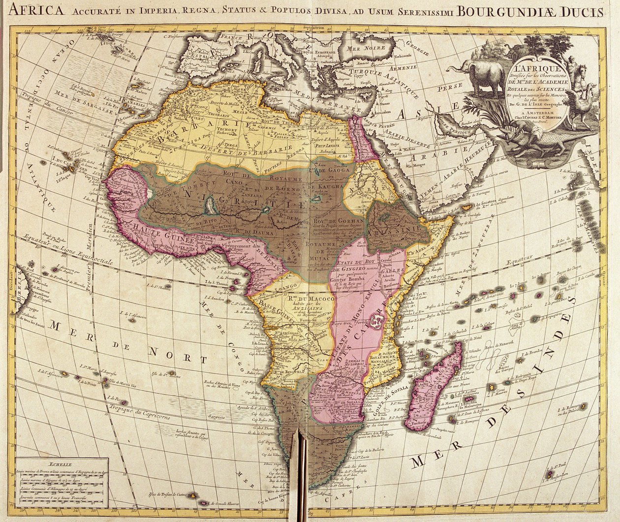 Afrika Haritası (gravür by Guillaume Delisle