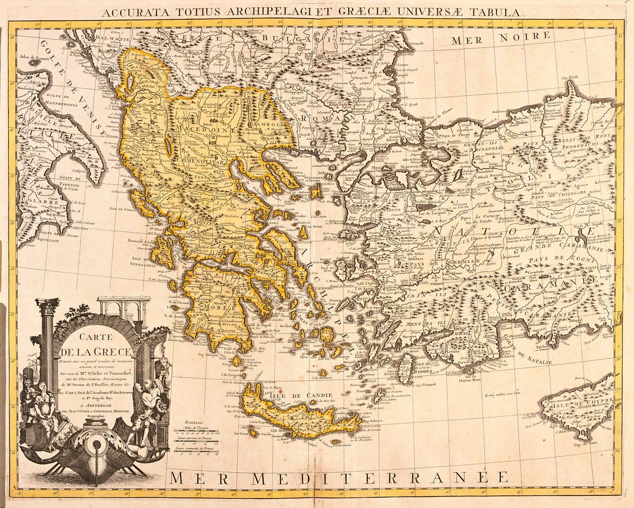 Yunanistan Haritası(gravür by Guillaume Delisle