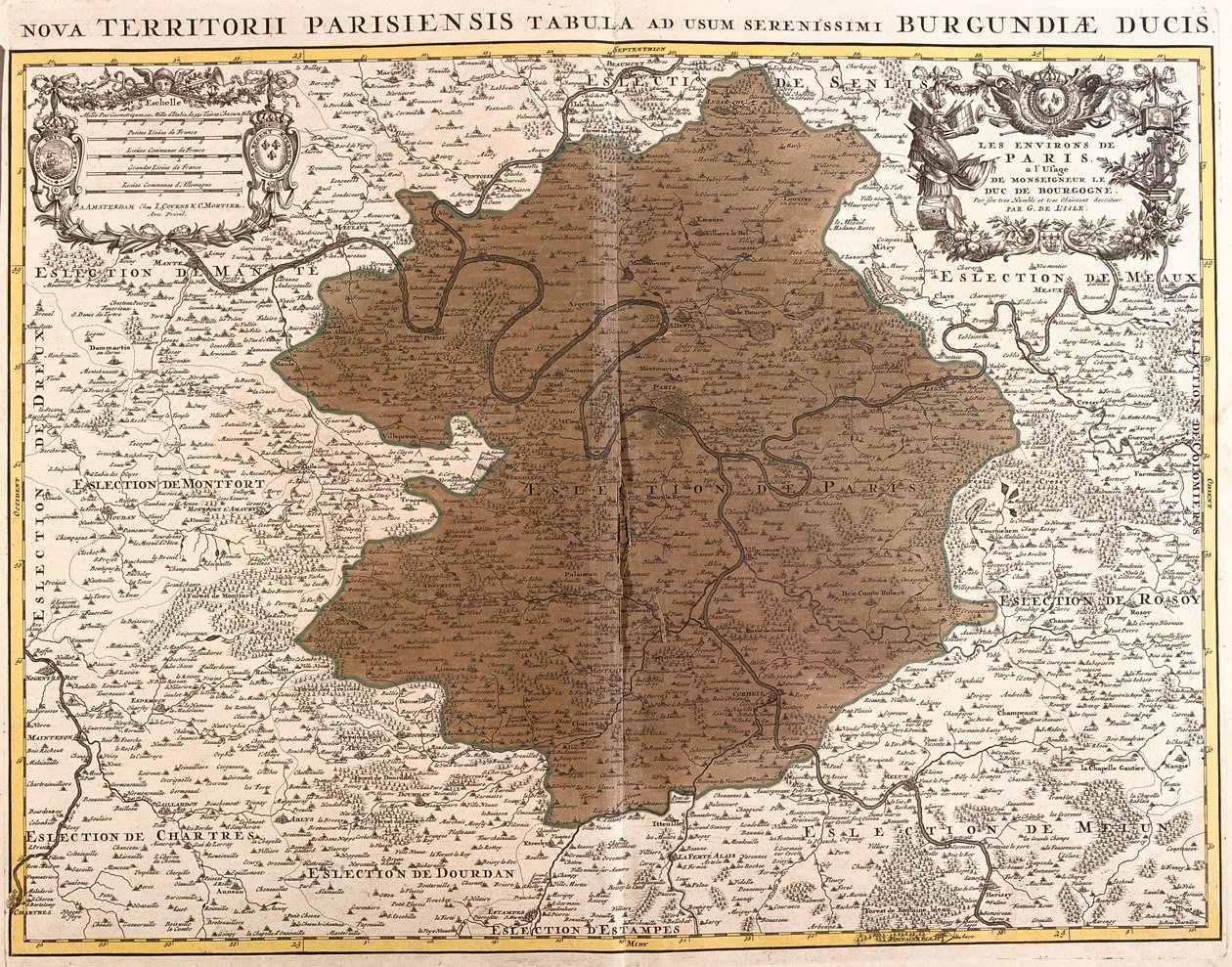 Ile de France haritası (gravür by Guillaume Delisle