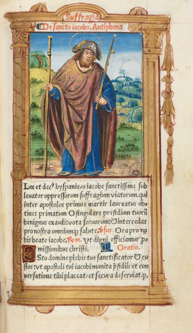 Basılı Saatler Kitabı Roma Kullanımı: fol. 100r, Büyük Aziz James, 1510. by Guillaume Le Rouge
