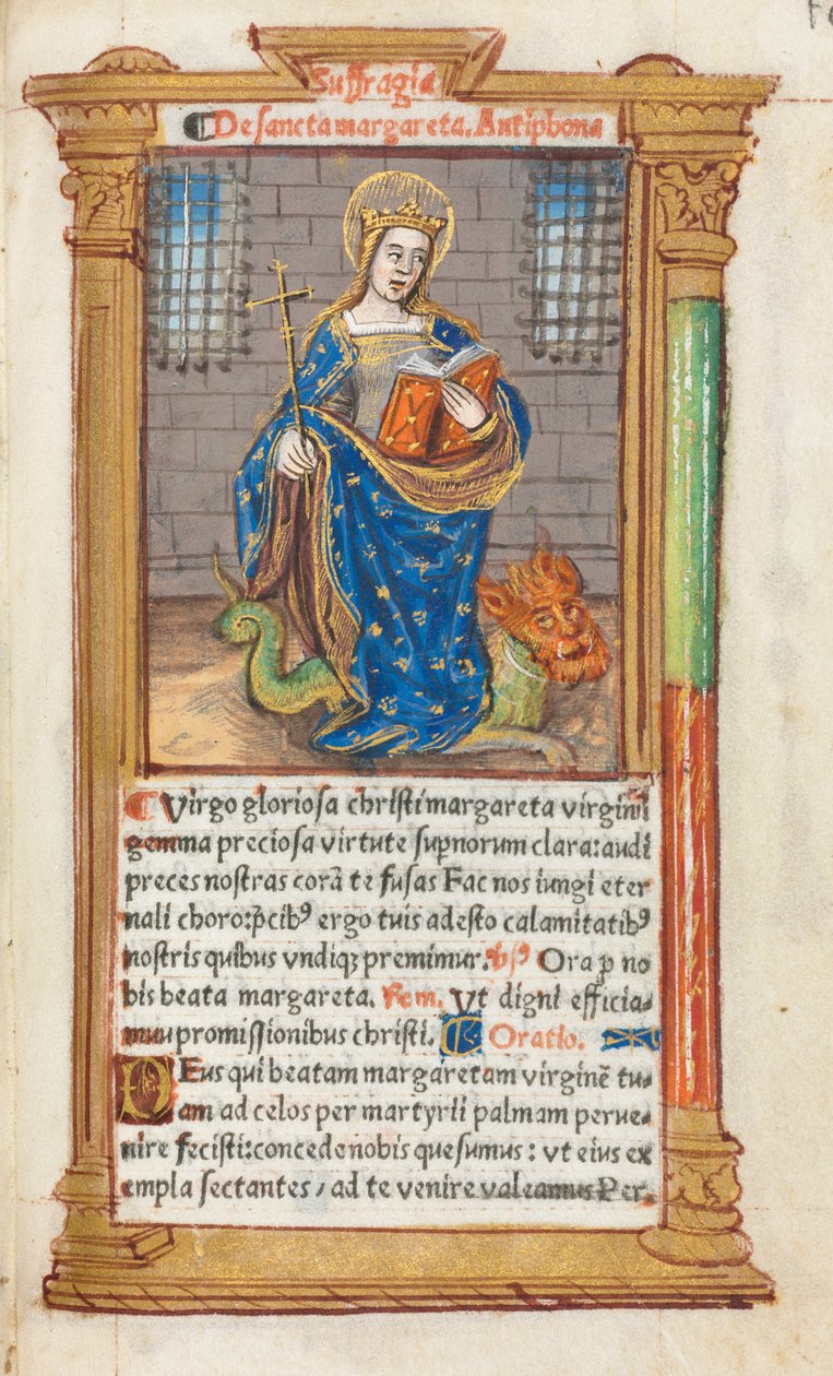 Roma Kullanım Saatleri Basılı Kitap: fol. 110r, Aziz Margaret, 1510. by Guillaume Le Rouge