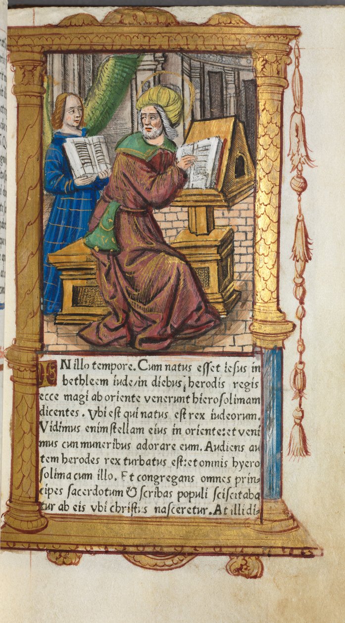 Roma Kullanım Saatleri Basılı Kitap: fol. 19r, Aziz Matta, 1510. by Guillaume Le Rouge