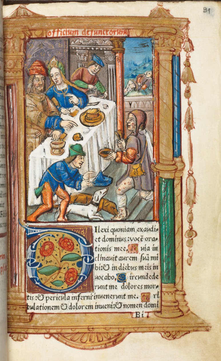 Basılı Saatler Kitabı Roma Kullanımı: fol. 73r, Lazarus, 1510. by Guillaume Le Rouge