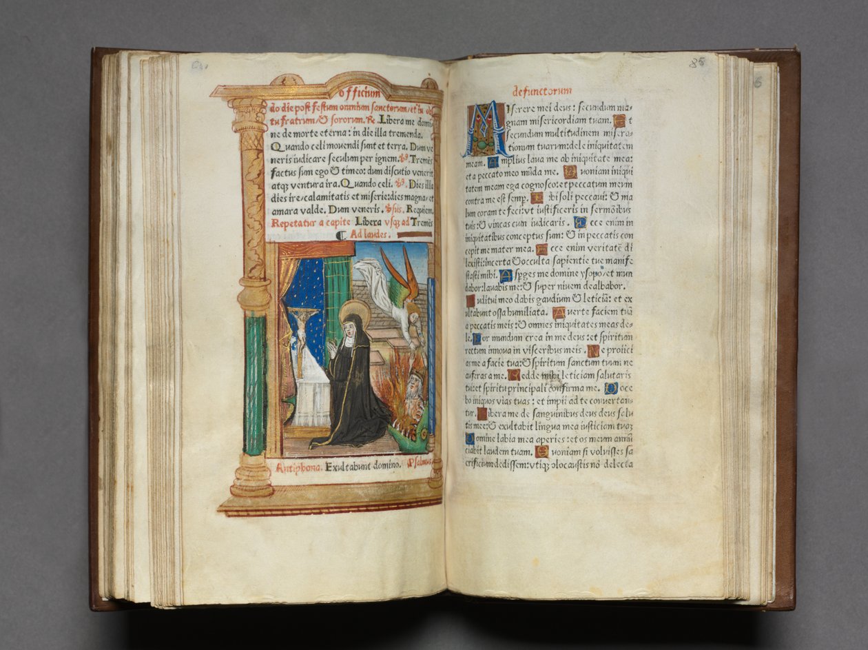 Basılı Saatler Kitabı Roma Kullanımı: fol. 85r, Dominik Rahibesi, 1510. by Guillaume Le Rouge