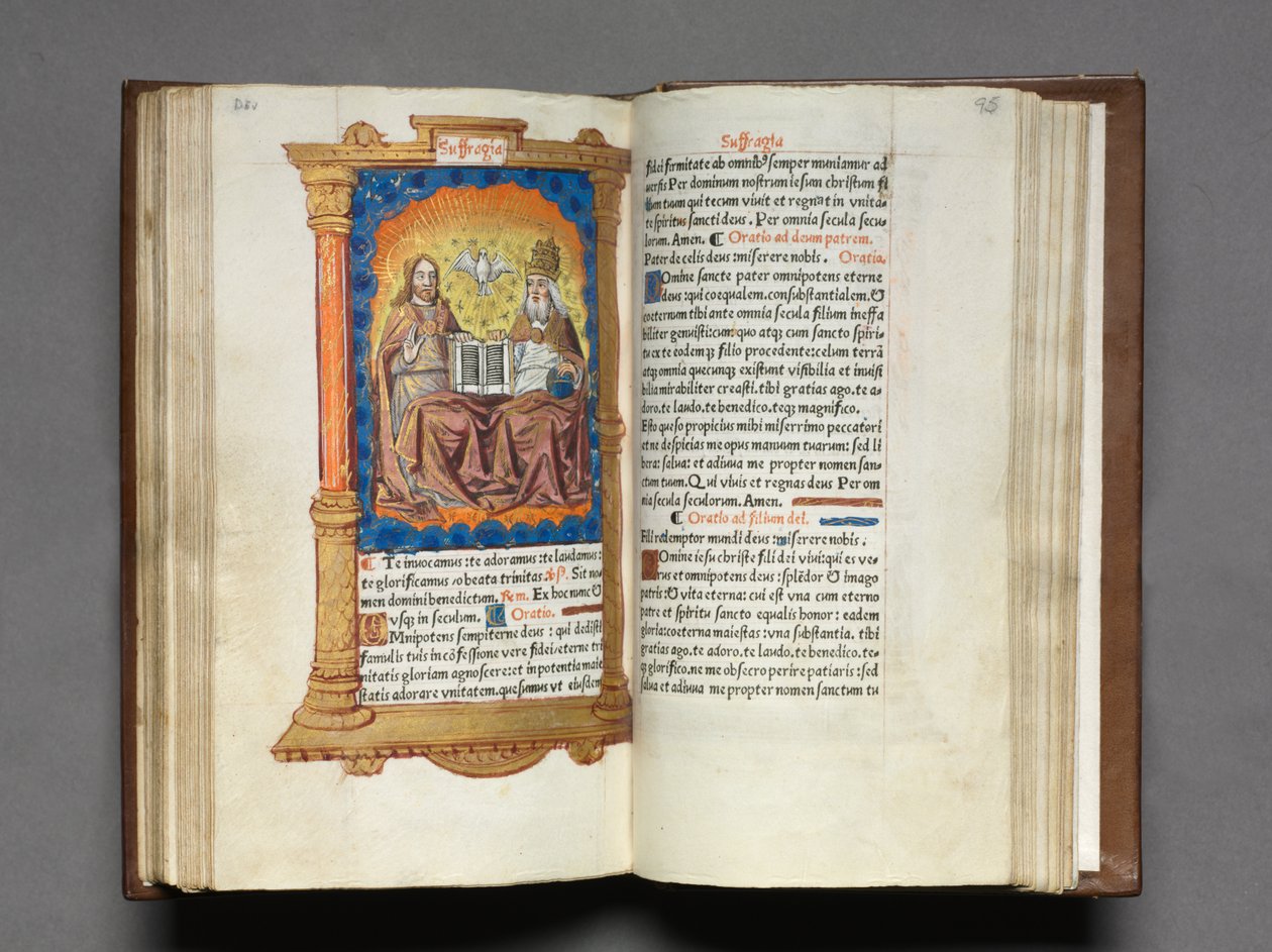 Roma Kullanım Saatleri Basılı Kitap: fol. 95r, Üçlü Birlik, 1510. by Guillaume Le Rouge