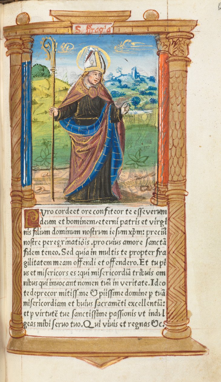 Basılı Saatler Kitabı Roma Kullanımı: fol. 96r, Aziz Augustine, 1510. by Guillaume Le Rouge