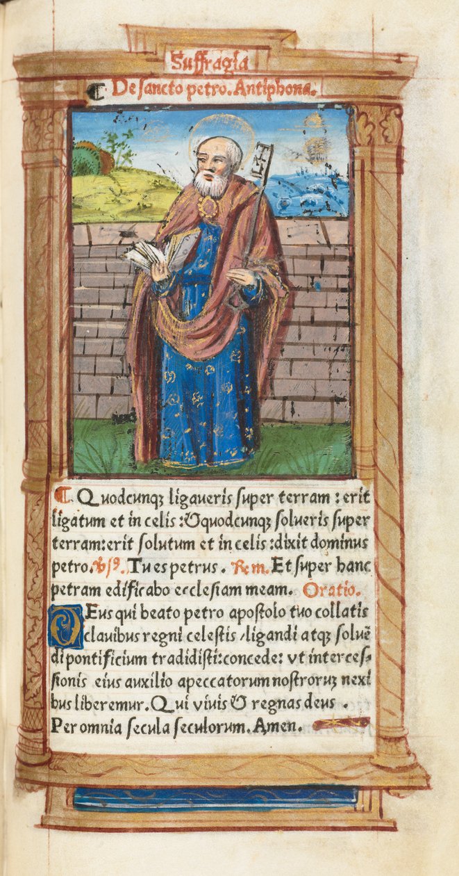 Roma Kullanım Saatleri Basılı Kitap: fol. 99r, Aziz Peter, 1510. by Guillaume Le Rouge