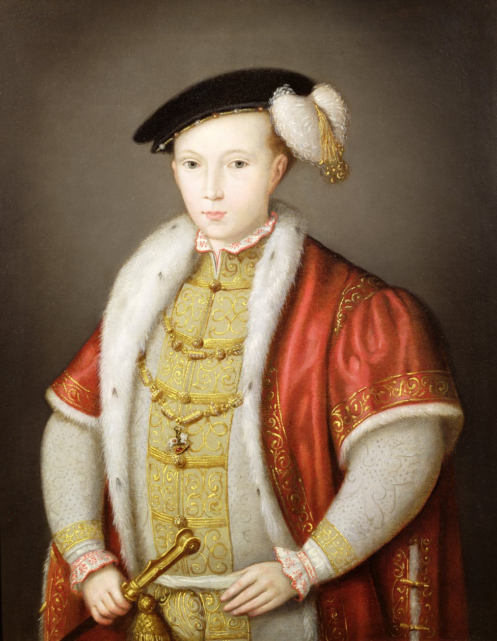 Edward VI, H.M. Koleksiyonundaki portreden sonra Jartiyer Nişanı zinciriyle. Kraliçe II. Elizabeth, c.1600 by Guillaume Scrots