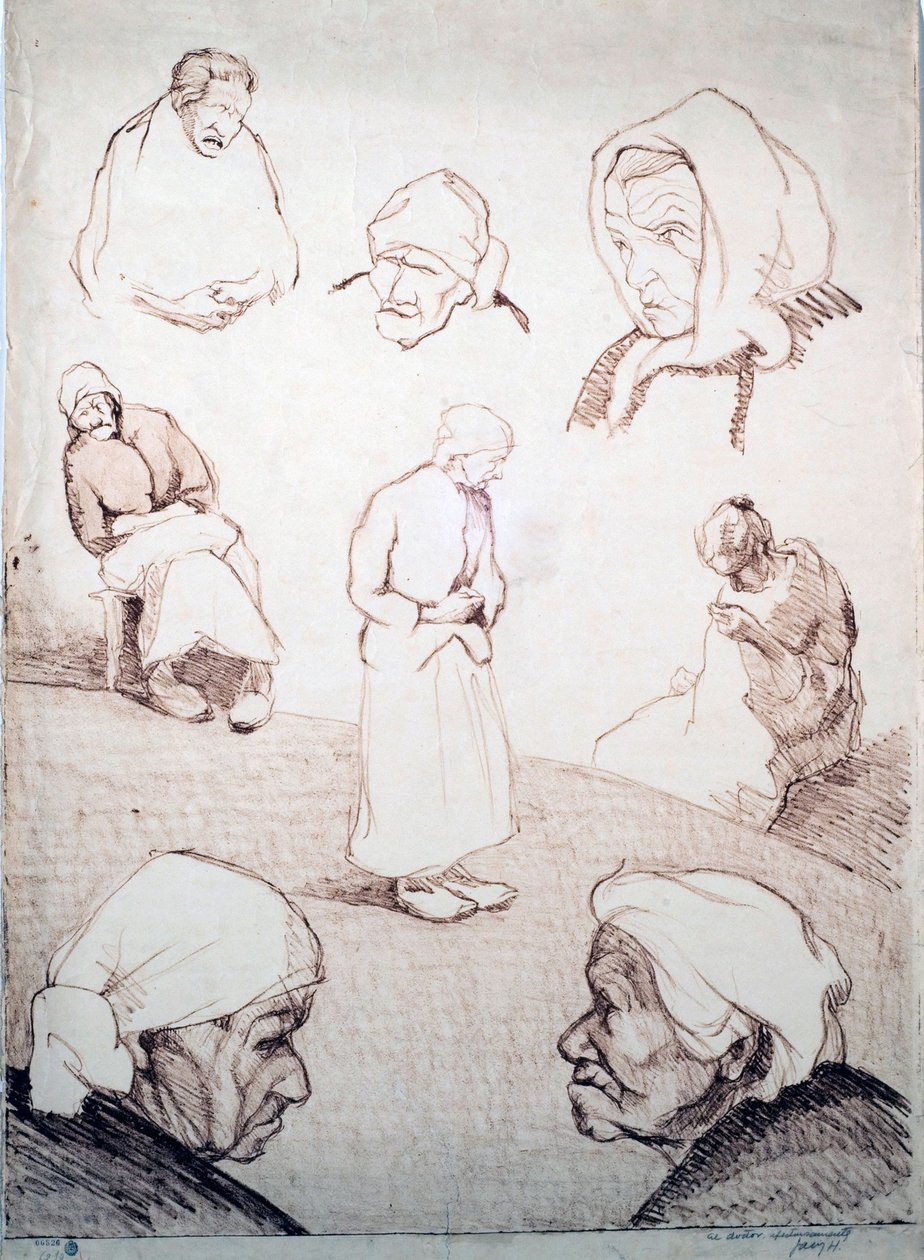 Yaşlı kadınlarla ilgili sekiz çalışma by Guillermo Facio Hebequer
