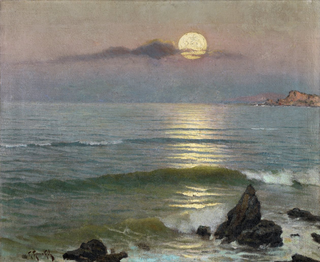 Ay Işığı - Gomez Gil, Guillermo (1862-1942) - c. 1910 - Tuval üzerine yağlı boya - 43x53 - Museo Carmen Thyssen, Malaga by Guillermo Gomez y Gil