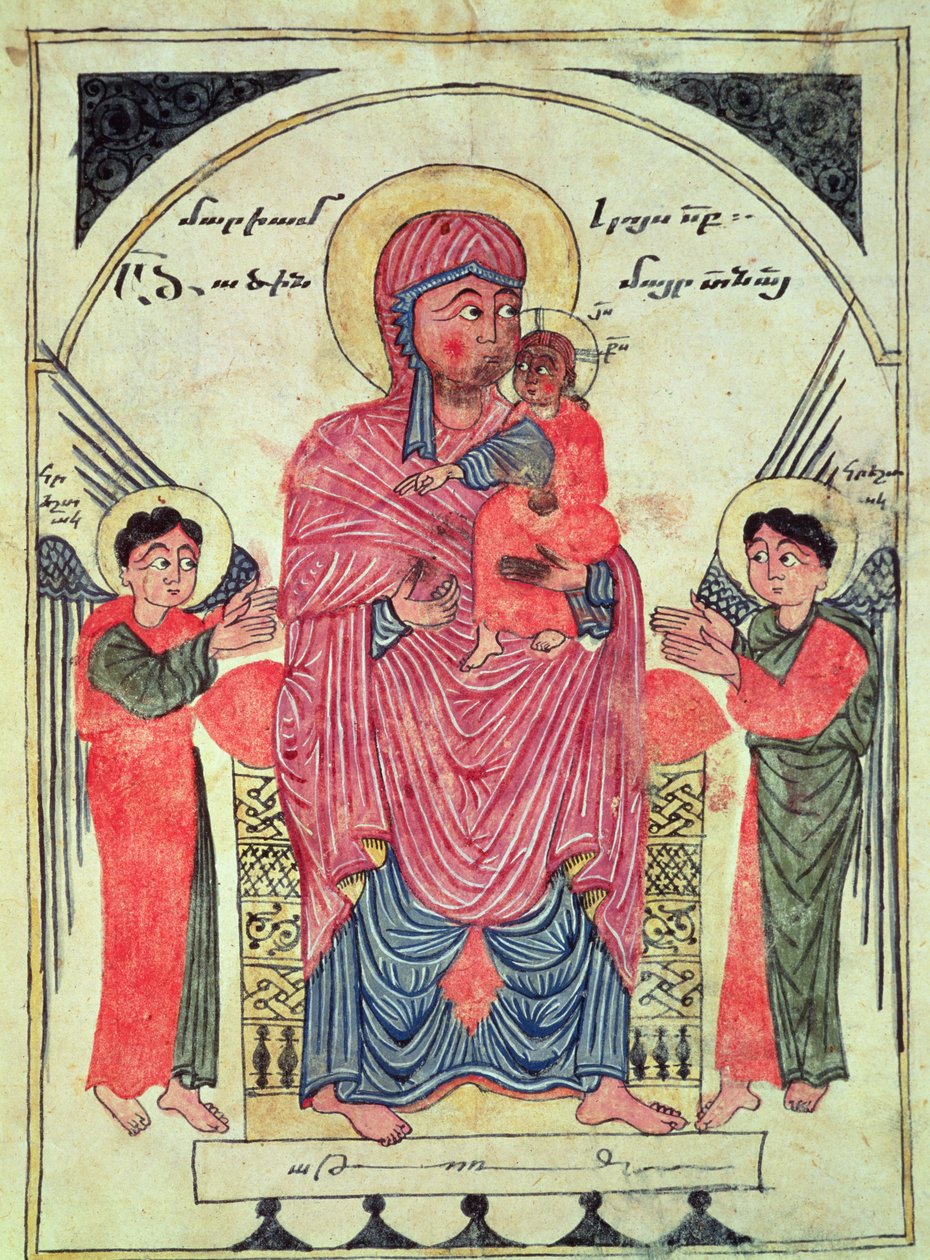Ms 481 fol.8v Bakire ve Meleklerle Çocuk, İncil