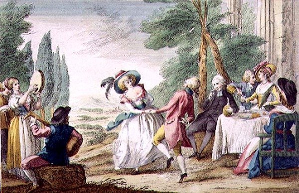 Floransa Oyunları, Dans (renkli gravür) by Guiseppe Piattoli