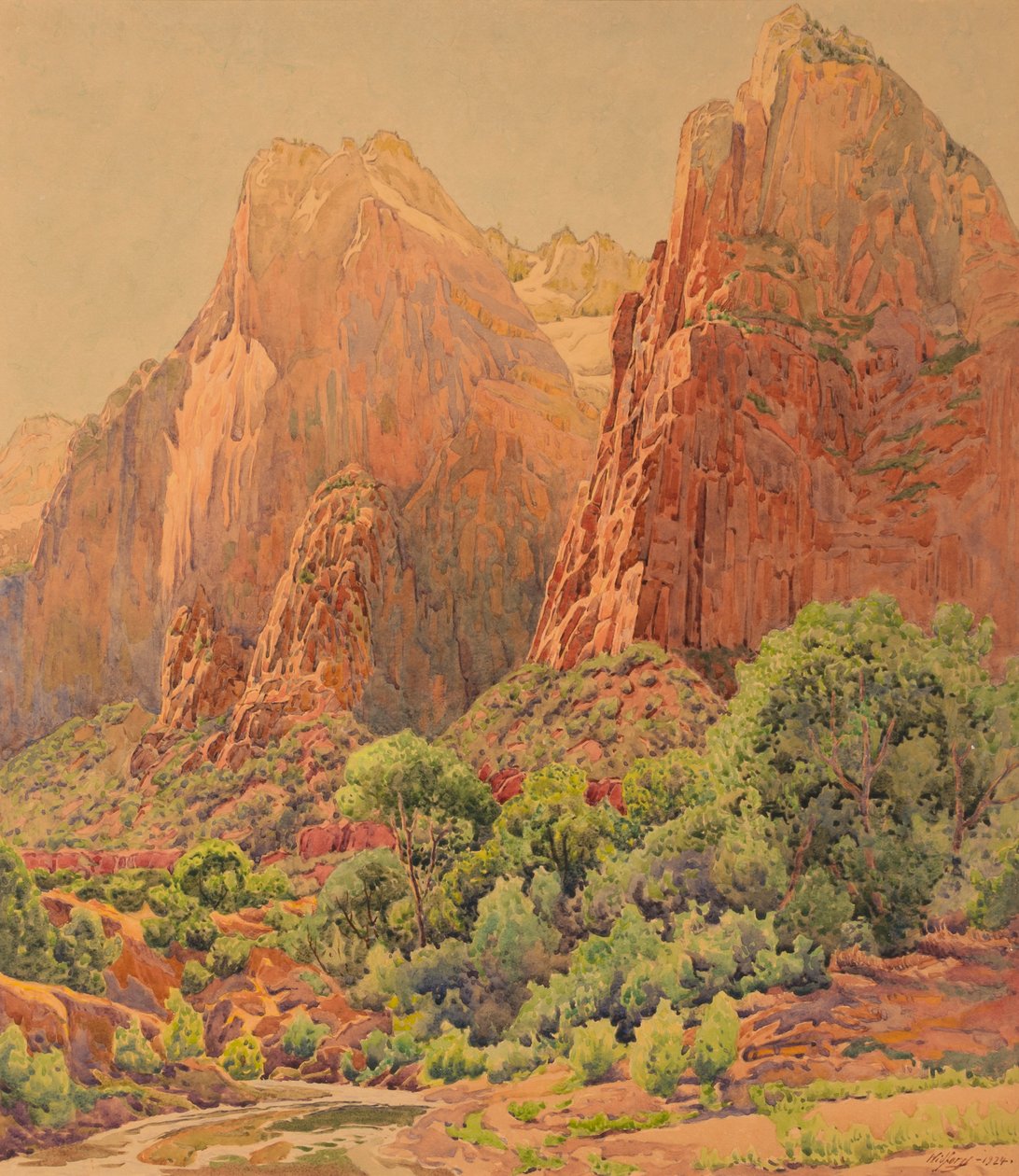 Patrikler, Zion Ulusal Parkı, 1924. by Gunnar Widforss