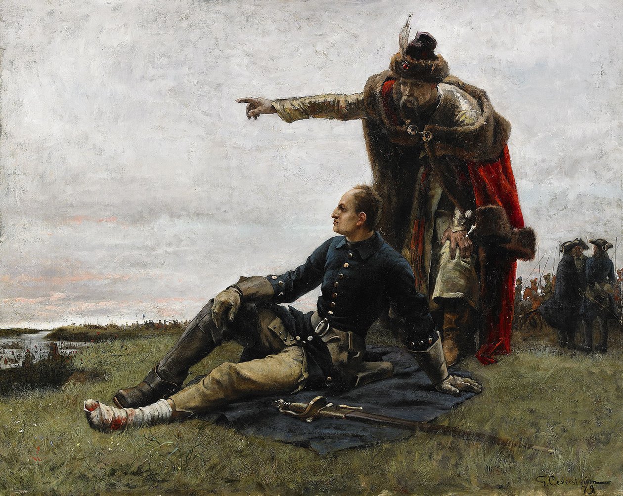 Poltava Savaşı'ndan sonra İsveç Kralı XII. Charles ve Ivan Mazepa, 1879 by Gustaf Cederström