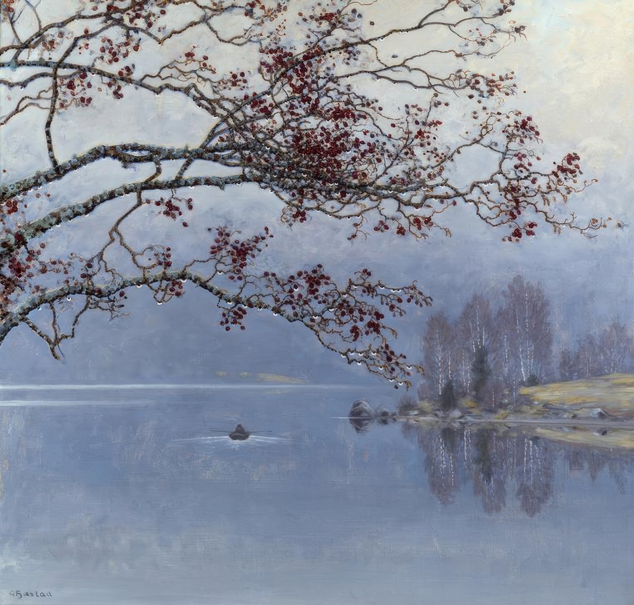 Herbststimmung am See by Gustaf Edolf Fjaestad