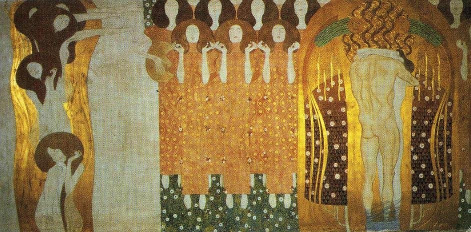 Sanat, koro ve öpücük by Gustav Klimt