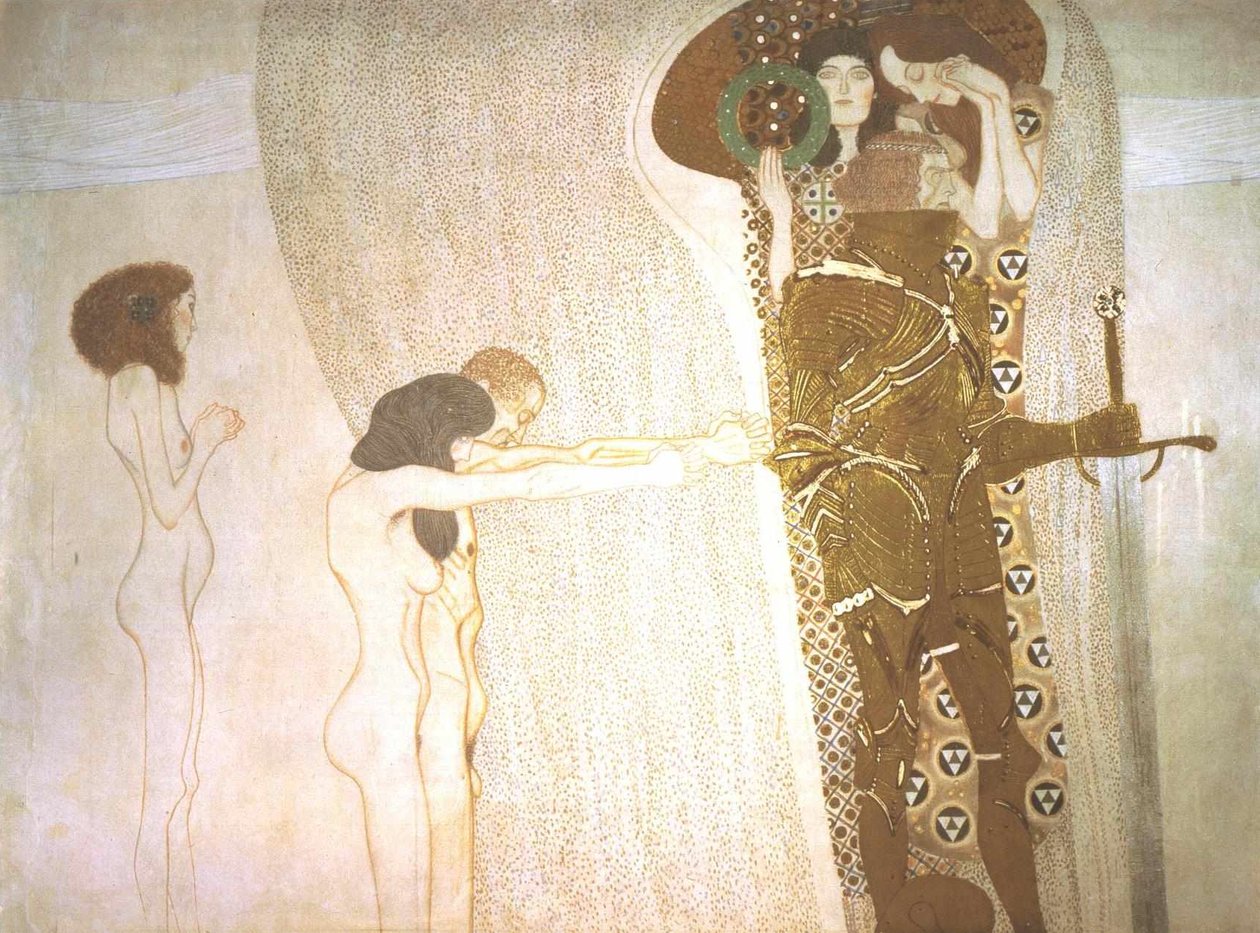 Beethoven Frizi - Mutluluğa Özlem by Gustav Klimt