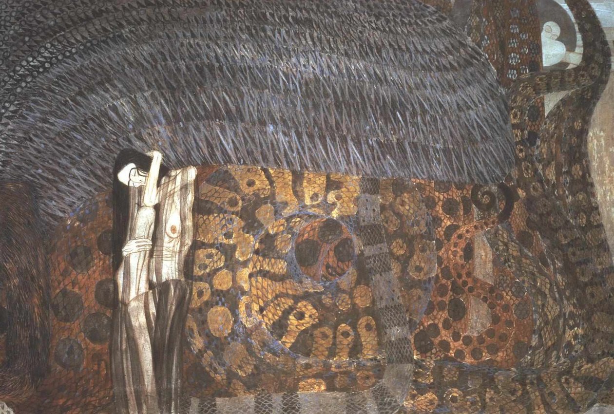 Beethoven Frizi - Acı Tüketmek by Gustav Klimt