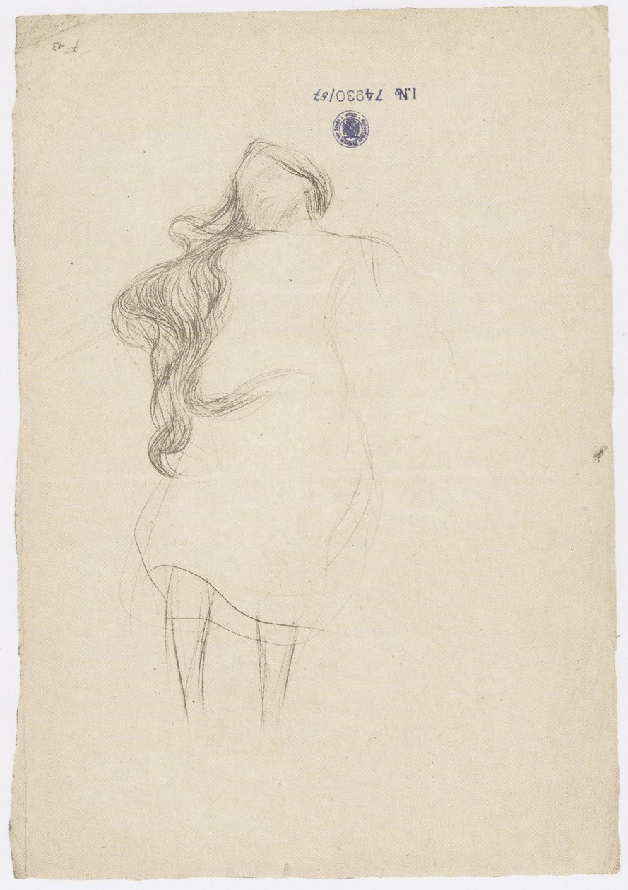 Sarkık saçlı yüzen kadınla kaplı by Gustav Klimt