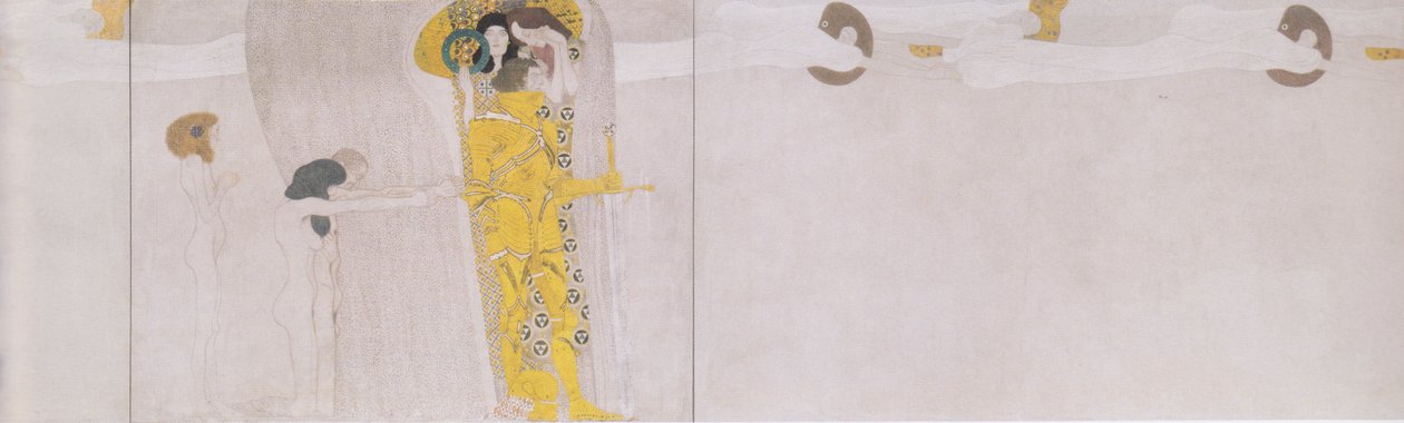 Bethoven frizi - sol yan duvar - detay by Gustav Klimt