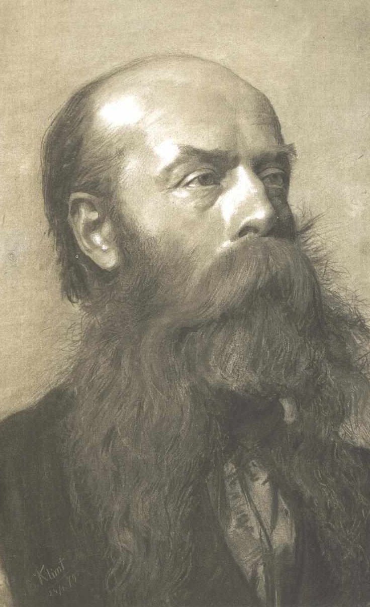 Üç çeyrek profilde sakallı bir adamın yarım boy portresi by Gustav Klimt