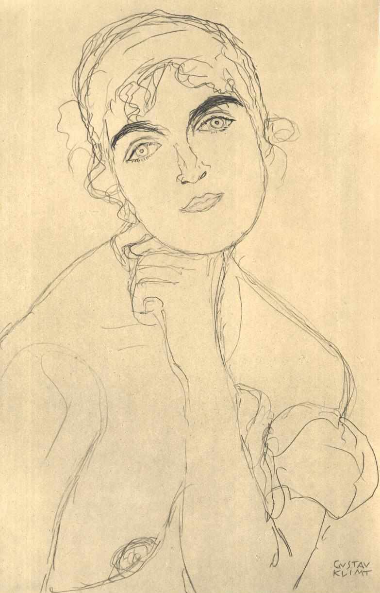 Önden yarım boy portre by Gustav Klimt