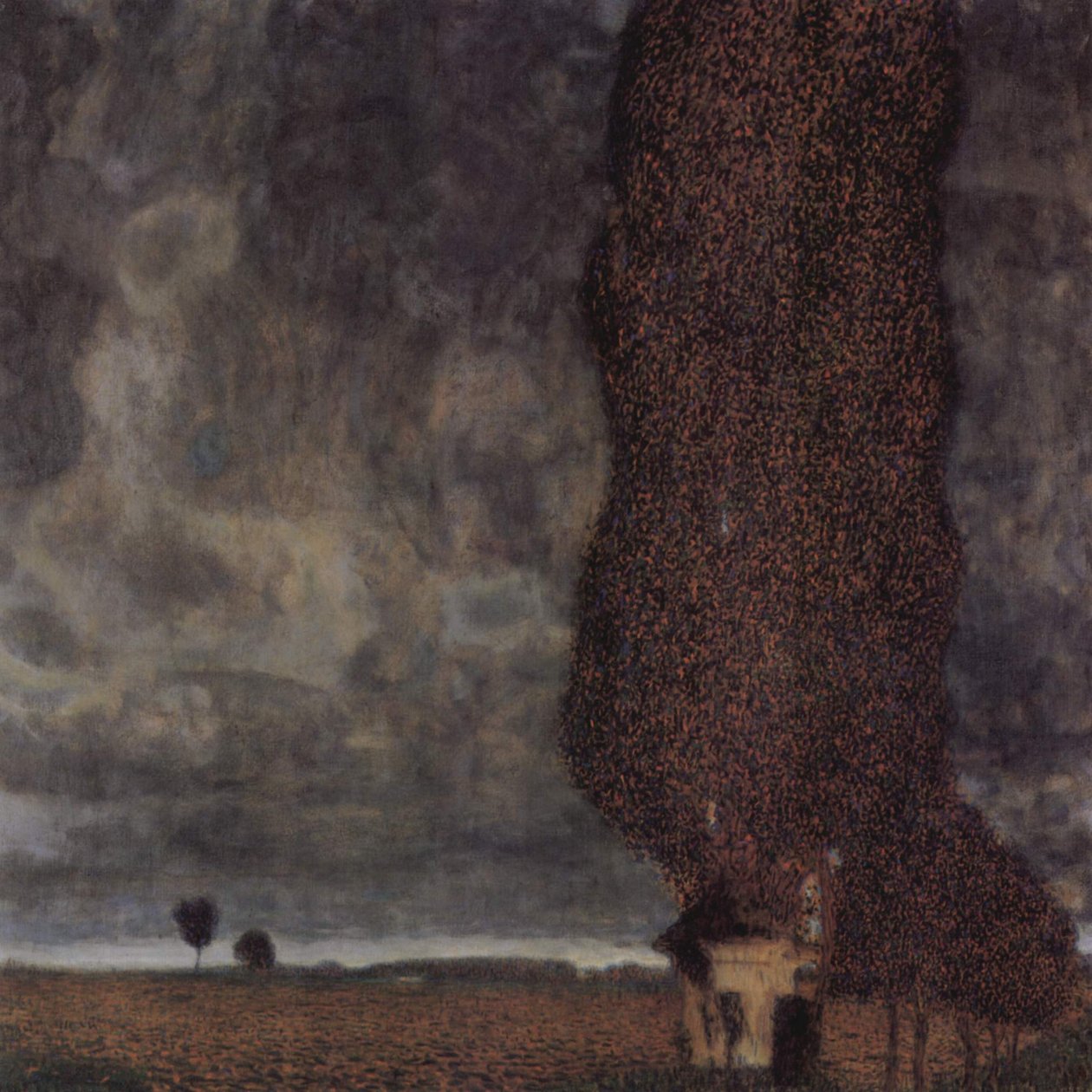 Büyük kavak veya yaklaşan fırtına by Gustav Klimt