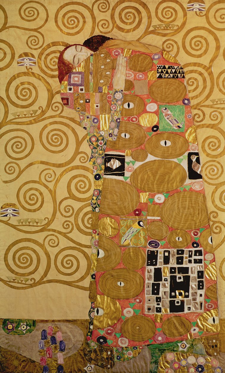 Yerine Getirme (Stoclet Frieze) c.1905-09 (tempera, wc) (ayrıntılar için bkz. 259350) by Gustav Klimt