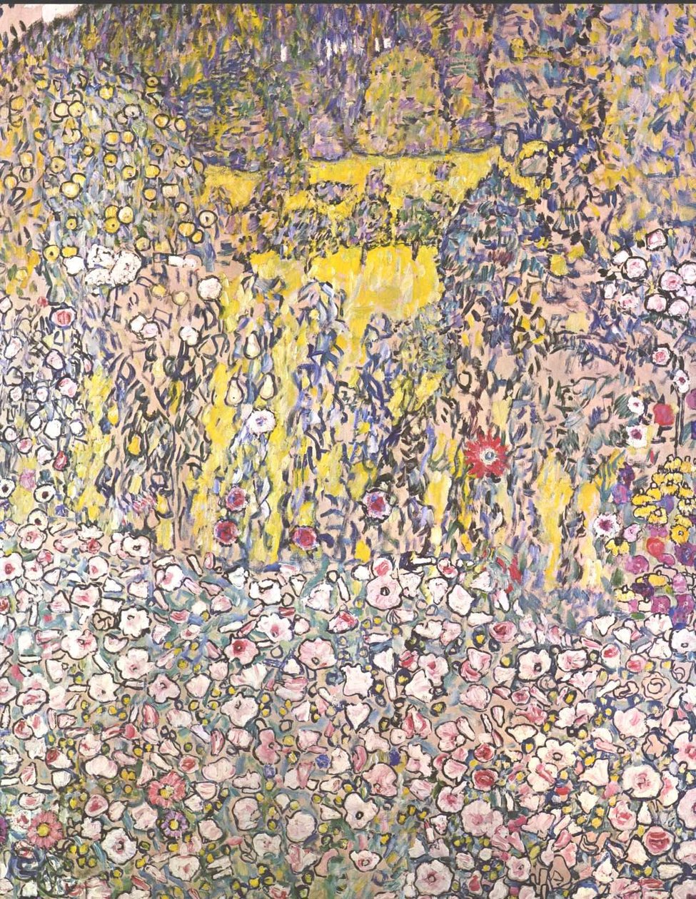 Bir tepe ile bahçe manzarası by Gustav Klimt