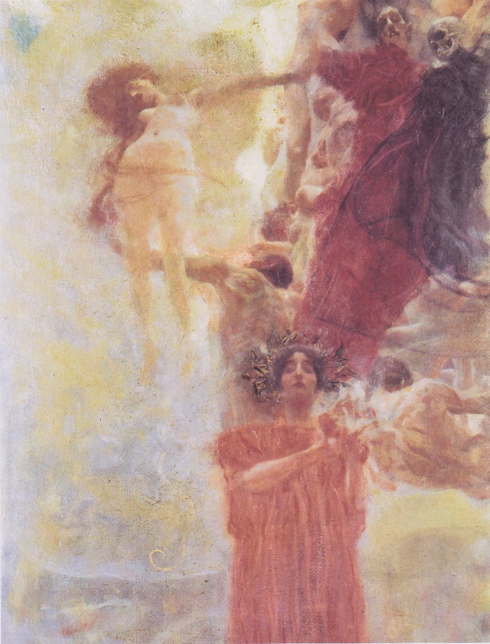 Medicine.jpeg için boyalı taslak kompozisyon by Gustav Klimt