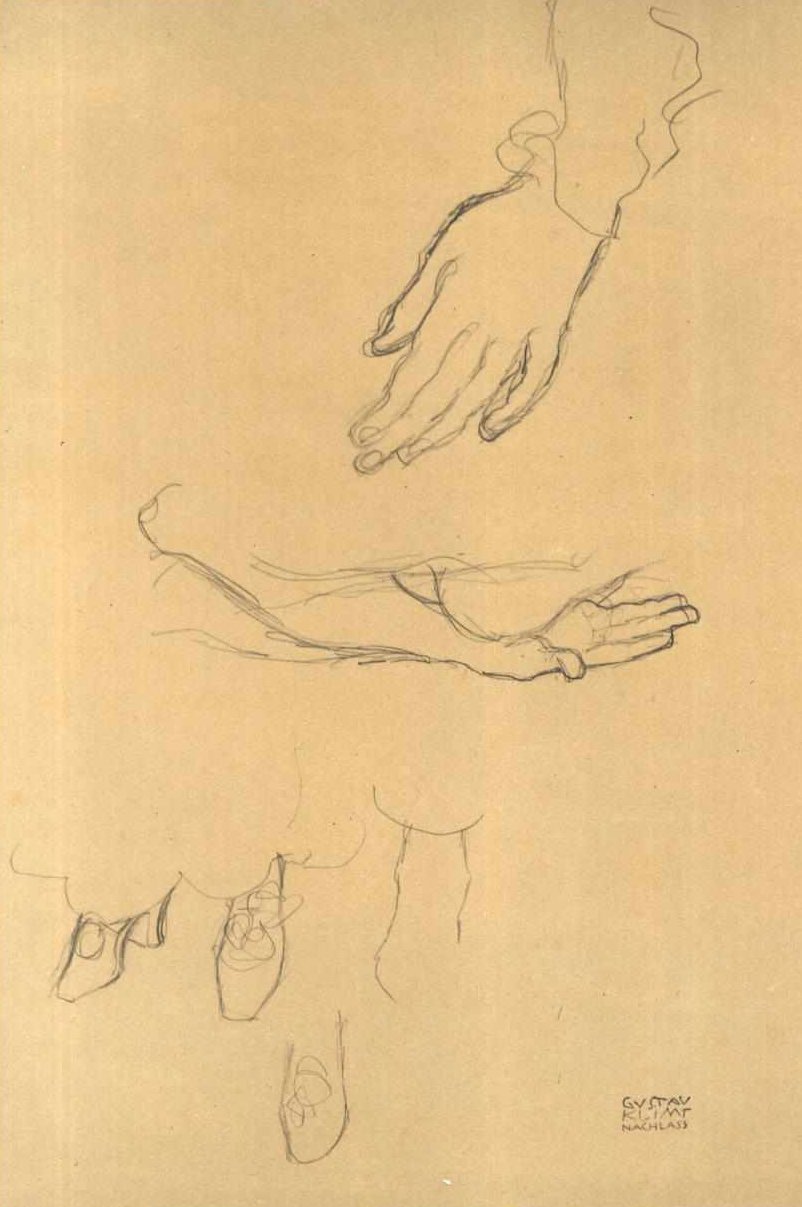 El çalışmaları ayakkabı çalışması by Gustav Klimt
