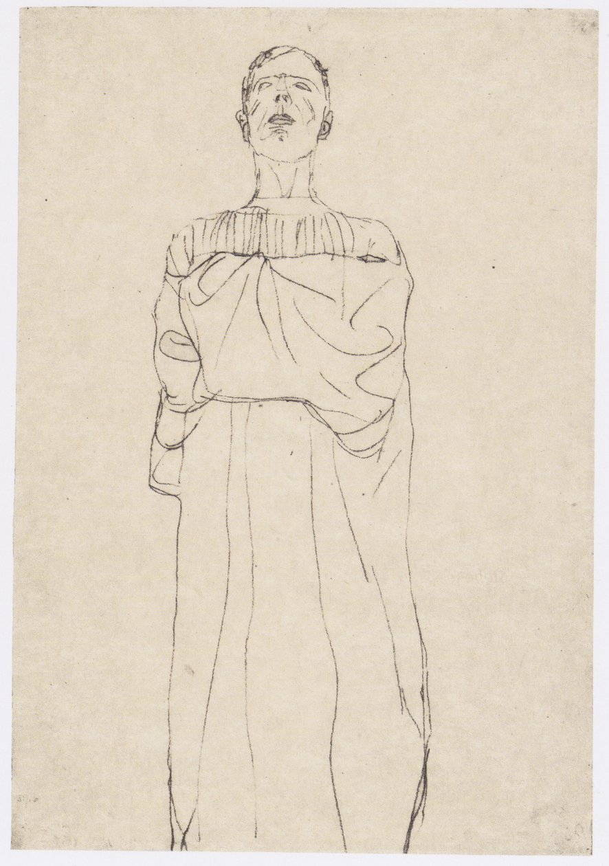 Önden uzun bir elbise giyen adam by Gustav Klimt