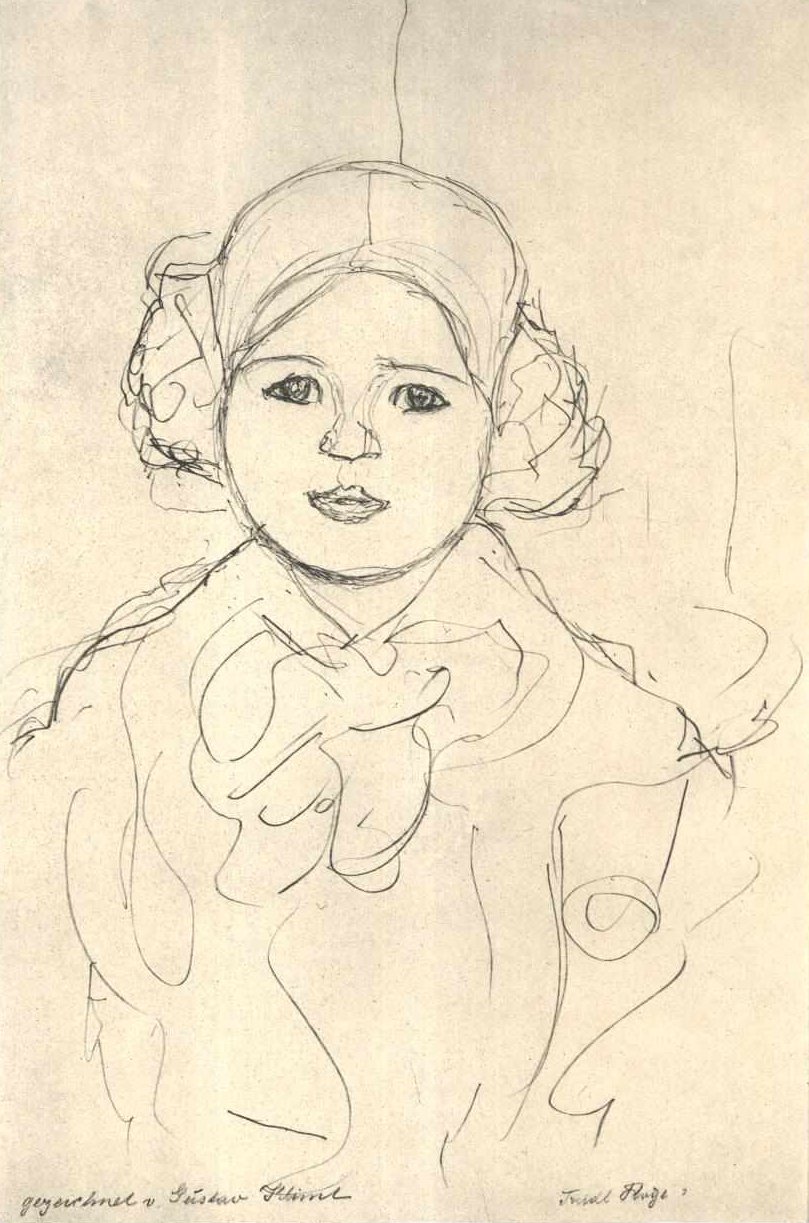 Önden kız çalışması by Gustav Klimt