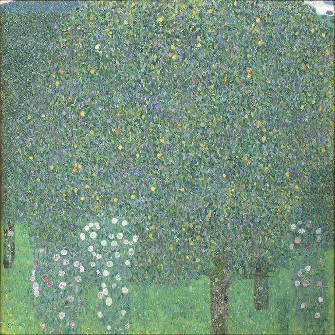 Ağaçların Altında Gül Çalıları by Gustav Klimt