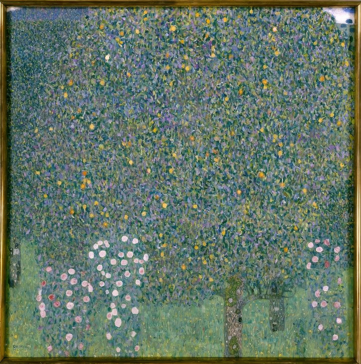 Ağaçların altında gül çalıları by Gustav Klimt