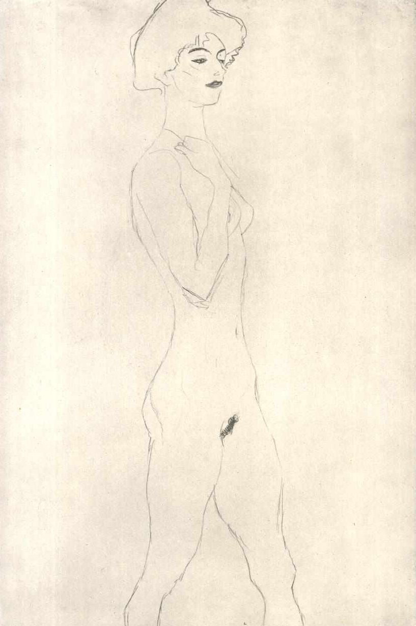 Kırmızı dudaklarla yürümek by Gustav Klimt