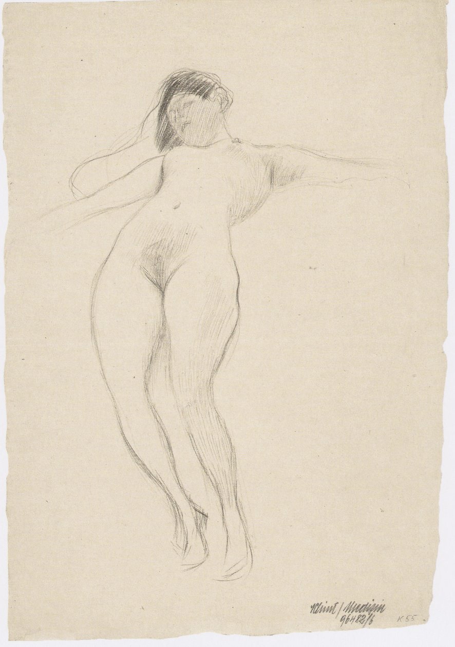 Uzanmış kollarla havaya yükselmek by Gustav Klimt