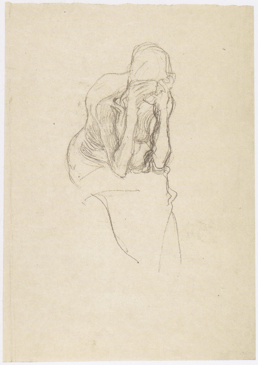 Yarım saat yaşlı bir kadının biraz sağa oturması by Gustav Klimt