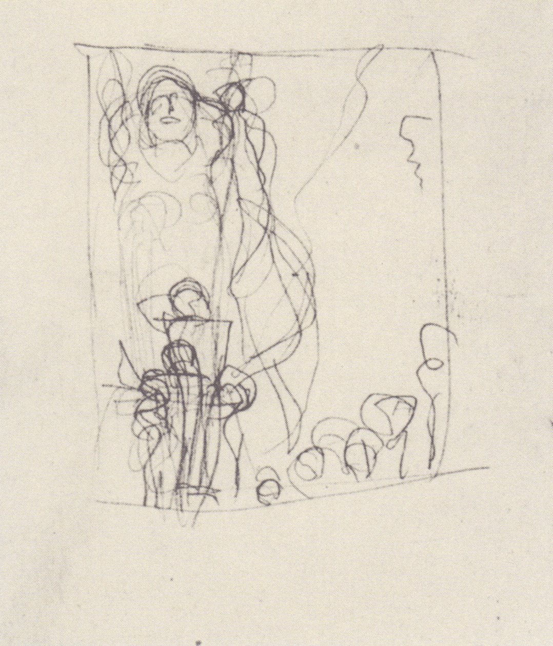 İçtihat üzerine eskiz by Gustav Klimt