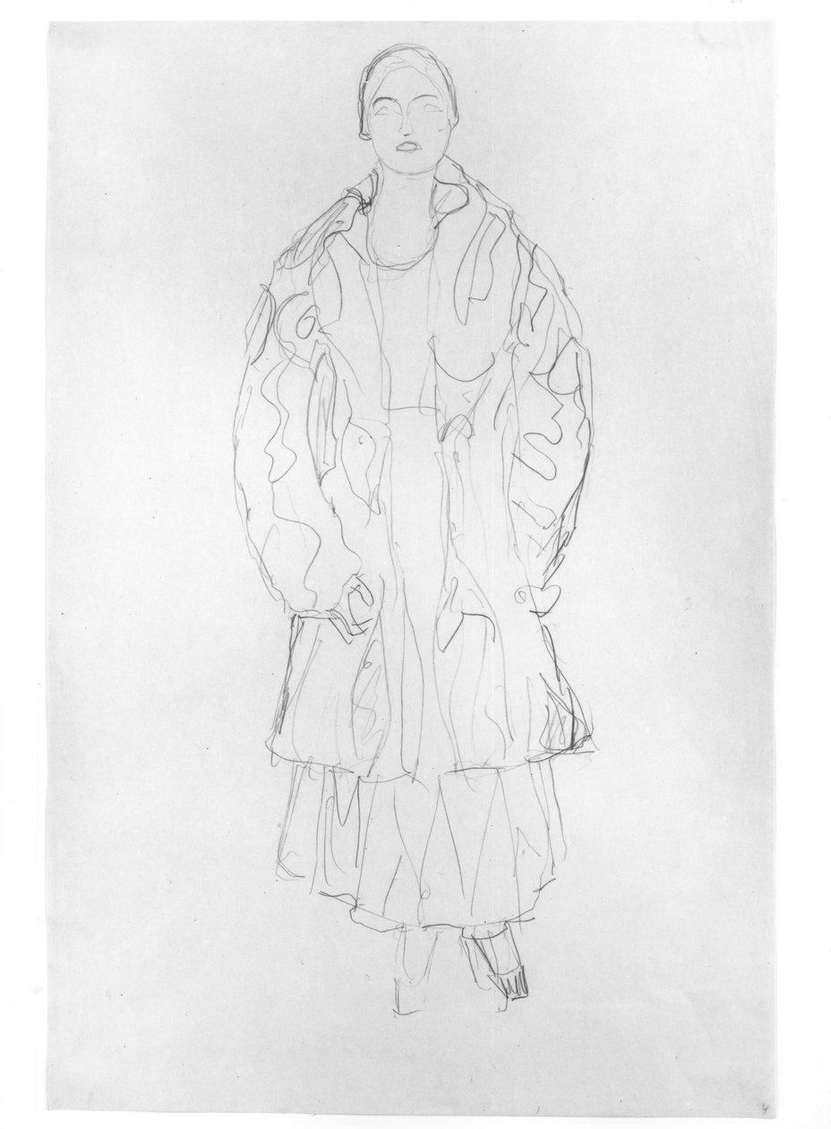 Paltolu Ayakta Duran Kadın, 1916 by Gustav Klimt